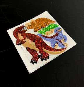 SANDYLION DINOSAUR VINTAGE sticker decal MOD prism prismatic glitter foil holo - Picture 1 of 4