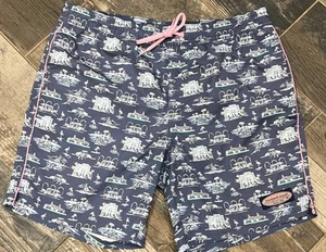 Vineyard Vines Printed Chappy Swim Trunks Shorts Blue Lined Men’s Size XS 30-32 - Picture 1 of 7