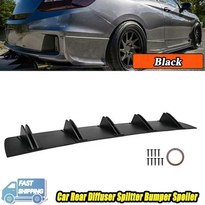 US For Audi A6 A5 Car Rear Bumper Diffuser Lip Splitter Spoiler Shark 5-Fins ABS Foto 1 de 4