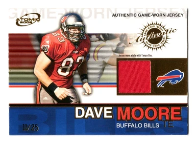 2002 Atomic Game Worn Jerseys Gold /25 Dave Moore #9 Bills Numbered Relic SP #ed - Image 1 of 3