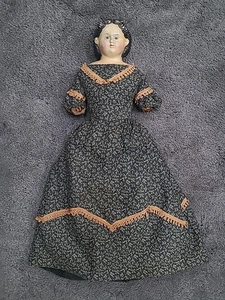 Antike 21 Zoll Pappmaché Kopf Greiner Puppe mit Original Etikett pat. 1858 - Bild 1 von 12