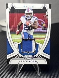 Materiales certificados Panini 2021 Zack Moss dos colores parche facturas 40/50 ¡limpio! - Imagen 1 de 1