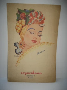 Vintage Copacabana Restaurant Dinner Menu New York 10 East 60th Street - Picture 1 of 3