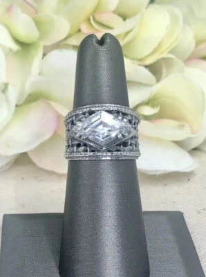 Silpada Sterling Silver CZ Marquessa Cubic Zirconia Filigree Ring Sz 6 R1737 - Image 1 of 4