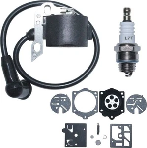 For Stihl 015 015AV 015L Carburetor Repair Rebuild Ignition Coil Spark Plug Kit - Picture 1 of 9