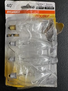 4pk Sylvania 40W Light Bulb Filament Chandelier B10 E12 Double Life Soft White - Picture 1 of 5