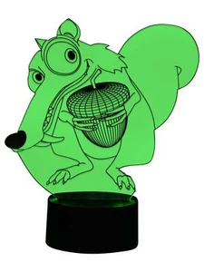 3D LED-Lampe Eichhörnchen Mehrfarben Tischlampe Kinderzimmerlampe - Bild 1 von 8