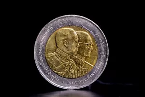 10 Baht - Rama 6th & Rama 9th B.E.2545 Thai Amulet Real Rare collectible - Picture 1 of 2