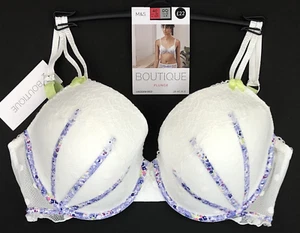 M&S Boutique Underwired Plunge Bra 40DD White Mix BNWT - Picture 1 of 6