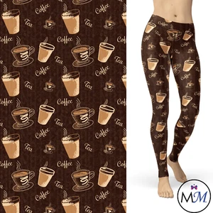 Coffee and Tea Leggings with Pockets - Picture 1 of 7