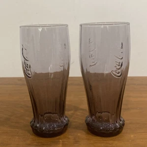 2 COCA COLA UPSIDE DOWN Purple Glasses - 340ml - Picture 1 of 4