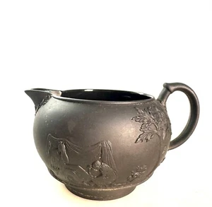 Antigua crema de jaspe basalto negro porcelana Wedgwood *En muy buena condición* - Imagen 1 de 5