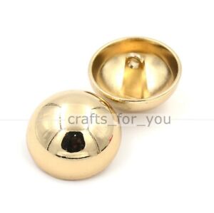DOMED METAL SHANK BUTTONS SEWING HANDMADE CRAFTS GOLD SILVER FOR CLOTHING/TAILOR