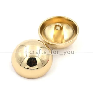 DOMED METAL SHANK BUTTONS SEWING HANDMADE CRAFTS GOLD SILVER FOR CLOTHING/TAILOR - Picture 1 of 12