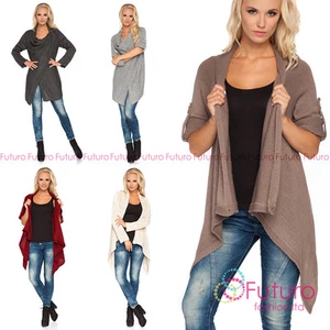 Women's Casual Thick Heavy Warm Cardigan Waterfall Poncho Coat Buttons MV180 - Picture 1 of 9