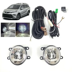 LED Fog Driving Light Set For 2021-2025 TY Sienna Wire Harness Switch Kit Pair - Picture 1 of 12