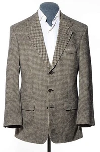 41R Vintage 3-Knopf Lord & Taylor grau Hahnentritt Kamelhaar Sport Mantel Blazer - Bild 1 von 13