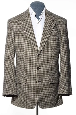 41R Vintage 3-Button Lord & Taylor Gray Houndstooth Camel Hair Sport Coat Blazer - Image 1 of 4