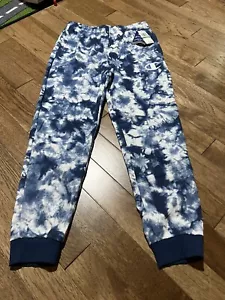 NWT Champion Sweat Pant Joggers Blue & White Tie Dye Boys Large MSRP $32 - Picture 1 of 4