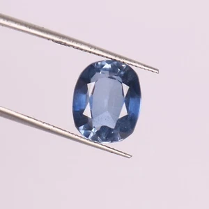 Anello Pietra Preziosa Sciolta Cuscino Zaffiro Ceylon Blu Senza Calore Naturale 4,60 Cts Regalo - Foto 1 di 6