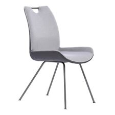 Curved Back Dining Chair With Bucket Design Seat Set Of 2 Gray - Saltoro Sherpi