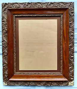 Antiguo marco de cuadro de roble victoriano con borde de yeso 20" x 16" - Imagen 1 de 12
