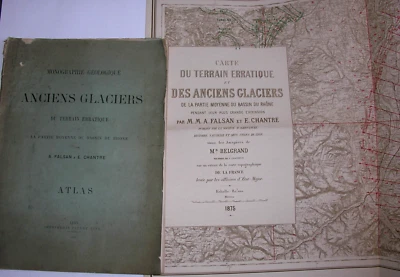 ATLAS Monographie géologique des ANCIENS GLACIERS du bassin du Rhône. Lyon 1875. - Photo 1/2