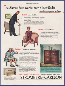 Vintage 1947 STROMBERG-CARLSON Hepplewhite Phonograph FM Radio 1940's Print Ad - Picture 1 of 1