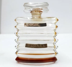 VINTAGE ANTIQUE CRYSTAL DUKE OF KENT FLOREL PERFUME BOTTLE PARIS FRANCE c1945s - Picture 1 of 5