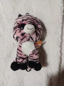 Ty Beanie Boo Collectible "Zoey" Pink Zebra Stuffed Animal- 9" - Picture 1 of 4