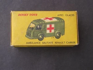VINTAGE DINKY TOY # 80F AMBULANCE MILITAIRE RENAULT CARRIER  MINT ORIGINAL BOX - Picture 1 of 12