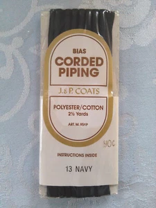 2.5 yards Navy Blue Bias Corded PIPING Coats - Picture 1 of 1