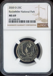 2020-D March-Billings Rockefeller Quarter NGC MS69 Quality - Picture 1 of 2