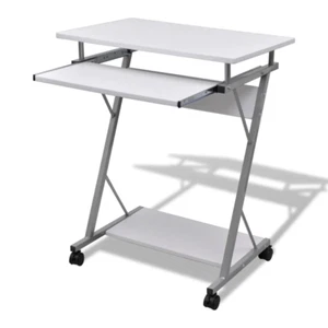 Computertisch Computerwagen PC Tisch Bürotisch Laptop auf Rollen weiß - Bild 1 von 5