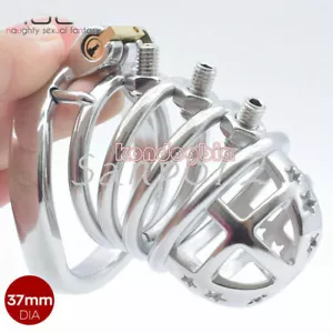 Nuevo Dispositivo de Castidad Masculino Metal Picos Acero Restricción Jaula de Castidad atornillada - Imagen 1 de 14