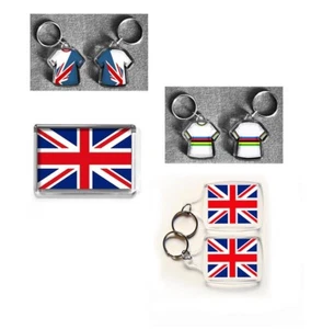 GREAT BRITAIN Jersey keyring UCI rainbow. CYCLING 2017 Union Jack Flag magnet - Picture 1 of 5