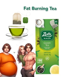 Ceylon Kräuter Natur Flach Bauch Tee 100% Fett Schlank Abnehmen 25 GRÜN Teebeutel - Bild 1 von 5