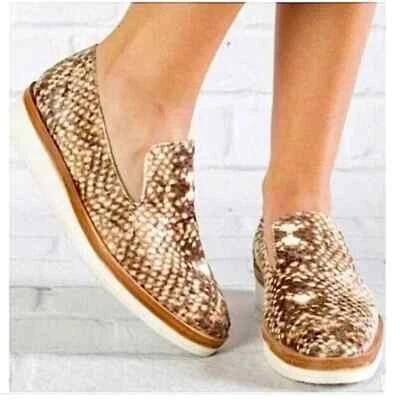 Мокасины Free People со змеиными глазами без застежек на танкетке бархатные женские 39 ЕС 8,5 США б/у - Изображение 1 из 4