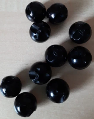 10 Knöpfe schwarz 12 mm, Vintage Jacke Mantel  Kugelknopf - Bild 1 von 4