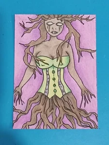 ACEO "Mistress of the Dark Forest" Original Drawing • Artist Card • Hot Girl ATC - Picture 1 of 1