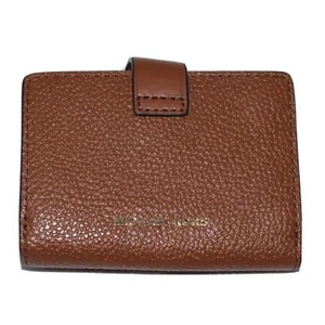 MICHAEL KORS Jet Set Travel Card Case Wallet MK Brow Pebble Leather NWT - Picture 1 of 7