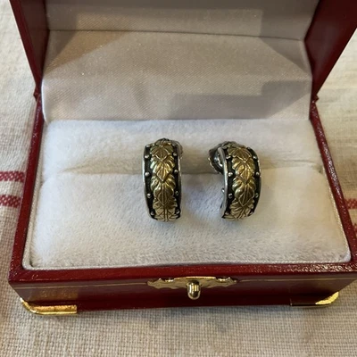 Konstantino Sterling Silver & 18k Gold Hoop Earrings SKKJ577-130 MSRP $890 - Image 1 of 4