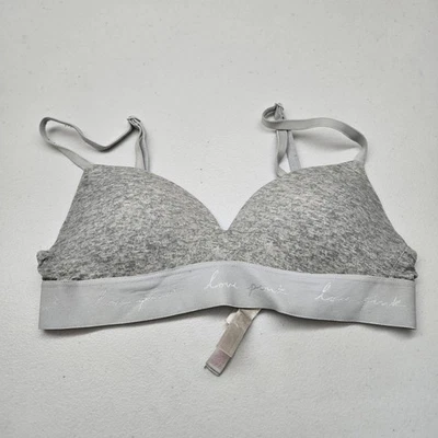 Sujetador ROSA Mujer 32A Gris Camiseta Inalámbrico Push Up Correa Ajustable Foto 1 de 4