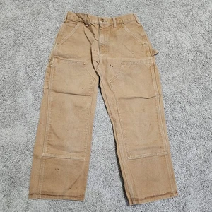 Carhartt B01-BRN Double Knee Work Pants Brown Loose Fit Pants USA 30x25 HEMMED* - Picture 1 of 12