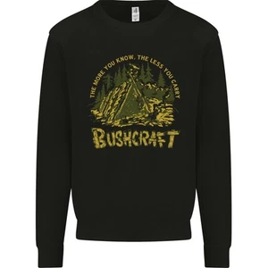 Bushcraft Funny Outdoor Persuits Camping Scouts Kids Sweatshirt Jumper - Picture 1 of 31