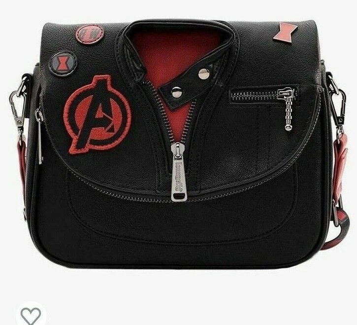 Loungefly Marvel Black Widow Cosplay Jacket Crossbody Bag Purse
