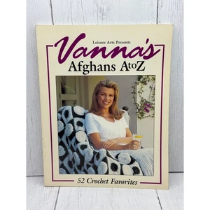 Vanna's Afghans A to Z 52 Crochet Favorites Pattern Book White 1994 - Picture 1 of 7