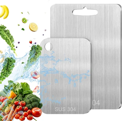 2 Pezzi Tagliere Acciaio Inox, Tagliere in Acciaio Inossidabile, Taglieri Acciai - Immagine 1 di 4