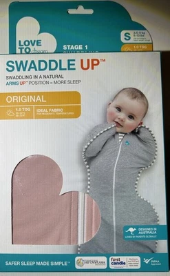 SWADDLE UP stage 1- Love to Dream Self-Soothing Sleep Pink Size Small 8-13lbs - Image 1 of 4