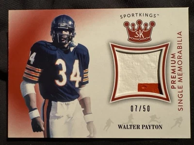 2018 Sportkings Walter Payton Red Premium Game Used Patch #07/50 Bears - Image 1 of 2